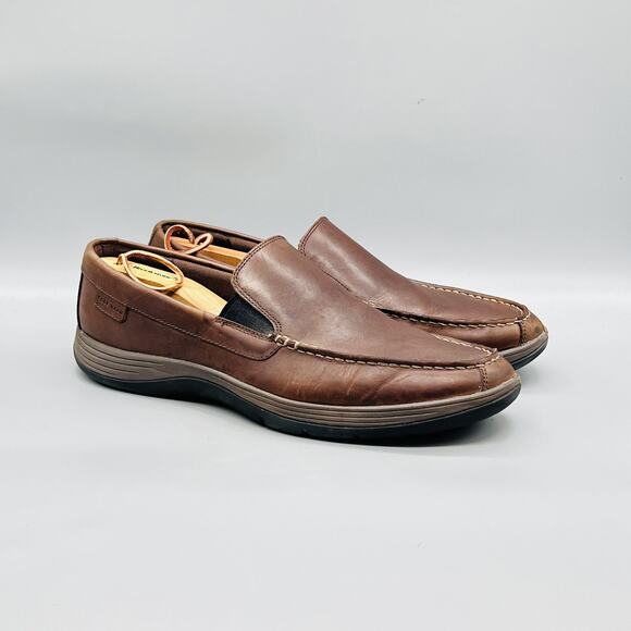 Cole Haan Shoes Mens 12 Brown Leather Moc Toe Slip On Loafers Casual Comfort main image 9